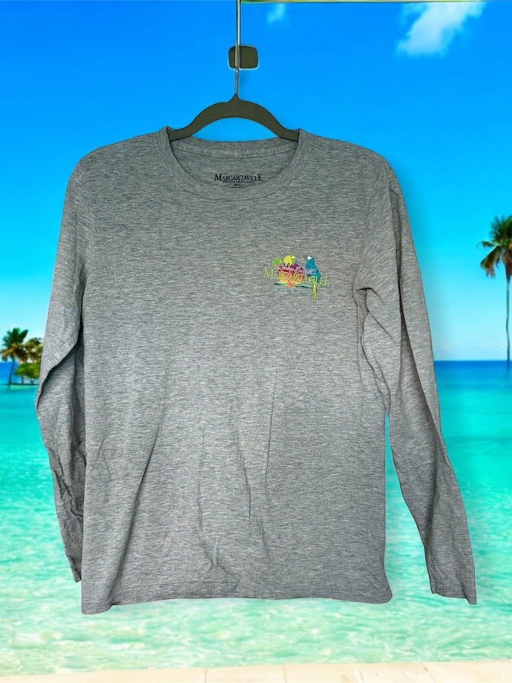 Jimmy Buffett's Margaritaville Orlando Long Sleeve Tee - Gray with Bright Print